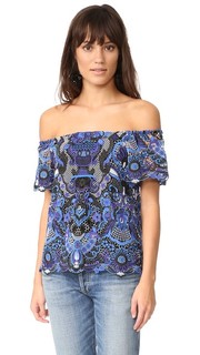 Блуза Maxie с открытыми плечами и оборками Alice + Olivia