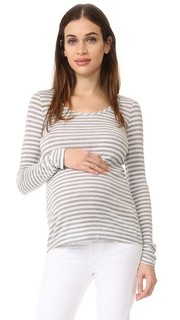 Полосатая футболка для беременных с длинными рукавами Ingrid & Isabel