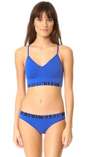 Комбинированный бесшовный бюстгальтер без косточек с логотипом Calvin Klein Underwear