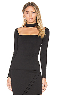 Long sleeve cut out mock neck top - Donna Mizani