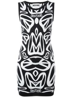 трикотажное платье с узором Moschino
