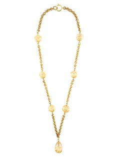 длинное ожерелье с подвеской-логотипом Chanel Vintage