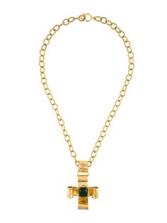 цепочка с подвеской-крестом Chanel Vintage