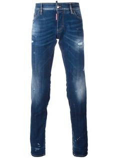 джинсы с потертой отделкой Dsquared2