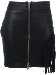 кожаная юбка на молнии Diesel