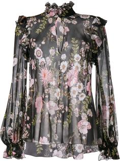 полупрозрачная блузка с цветочным узором Giambattista Valli