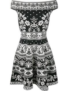 жаккардовое мини-платье с цветочным узором Alexander McQueen