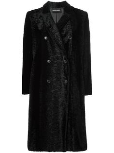 однобортное пальто Emporio Armani