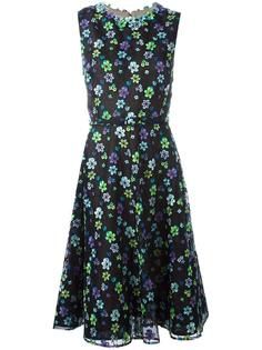 floral embellished flared dress Oscar de la Renta