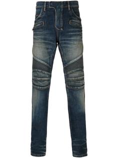 байкерские джинсы  Balmain
