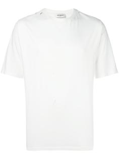 футболка с потертой отделкой Saint Laurent