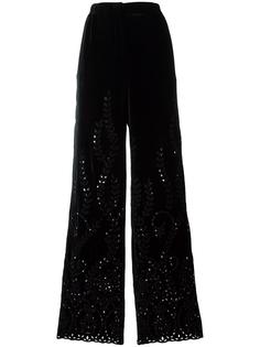 брюки с отделкой 'бродери англез' Alberta Ferretti