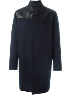 пальто с кожаными панелями Valentino