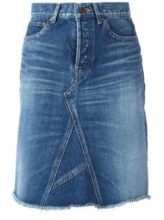 джинсовая юбка А-образного кроя Saint Laurent