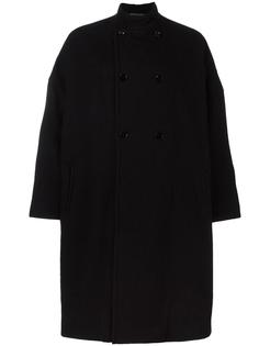 объемное двубортное пальто Yohji Yamamoto