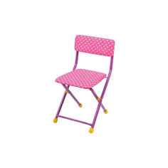 Складной стул с мягким сиденьем "КУ1" Горошек, Ника, розовый