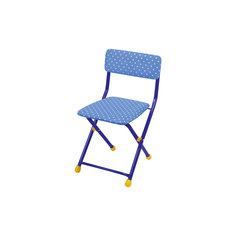 Складной стул с мягким сиденьем "КУ1" Горошек, Ника, синий