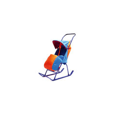 Санки-коляска Малышок 1, Galaxy, оранжевый/синий