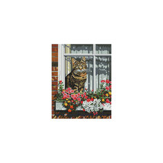 Алмазная мозаика "Кот на окне" 40*50 см Tukzar