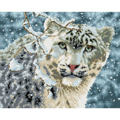 Алмазная мозаика "Снежный барс" 40*50 см Tukzar
