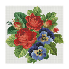 Алмазная мозаика "Букет: красное и синее" 30*30 см Schreiber