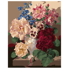 Роспись по номерам "Букет пионов с васильками" 40*50 см Tukzar