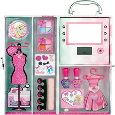 Игровой набор детской декоративной косметики в чемодане с подсветкой, Barbie Markwins