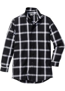 Длинная клетчатая рубашка (черный в клетку) Bonprix