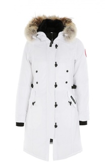 Приталенный пуховик с меховой отделкой Canada Goose