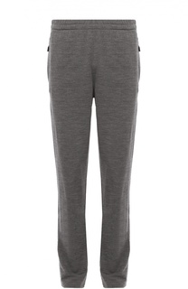 Шерстяные брюки прямого кроя с поясом на резинке Z Zegna