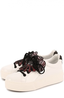 Кожаные кеды с аппликациями Kenzo