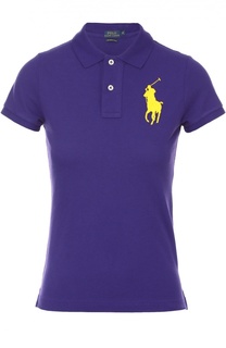 Поло с вышитым логотипом бренда Polo Ralph Lauren