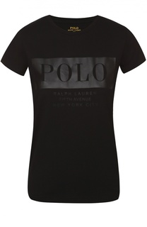 Хлопковая футболка с контрастной надписью Polo Ralph Lauren