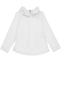 Хлопковая блуза с декорированным воротником Aletta