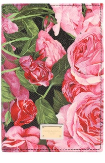 Кожаная обложка для документов с цветочным принтом Dolce &amp; Gabbana