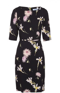 Приталенное платье с цветочным принтом и коротким рукавом Blumarine