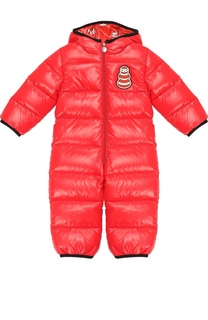 Пуховой комбинезон с нашивкой Moncler Enfant