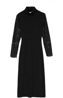 Платье-футляр с прозрачными кружевными рукавами Alice + Olivia