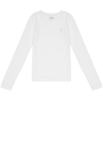 Хлопковый лонгслив с логотипом бренда Polo Ralph Lauren