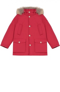 Пуховая парка с меховой отделкой капюшона Woolrich