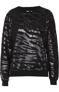 Хлопковый свитшот с декоративной отделкой Kenzo