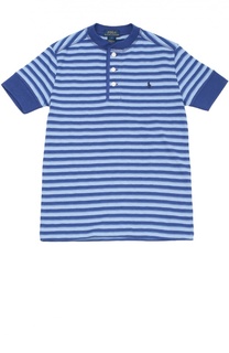 Хлопковая футболка хенли в полоску Polo Ralph Lauren