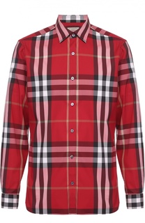 Рубашка из эластичного хлопка с воротником кент Burberry Brit