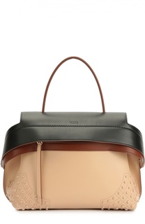 Сумка Wave small из комбинированной кожи Tod’s