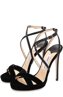 Бархатные босоножки Lola на шпильке Jimmy Choo