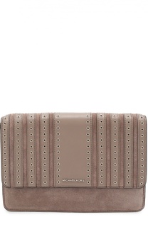 Сумка Brooklyn Large Grommet из кожи и замши Michael Michael Kors