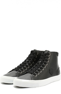 Высокие кожаные кеды с нашивкой Kenzo
