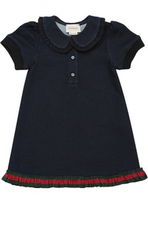 Хлопковое платье с оборками Gucci