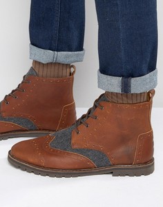 TOMS Leather/Wool Brogue Boots - Коричневый