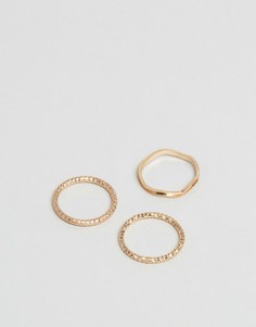 Набор из 3-х колец Selected Femme - Золотой